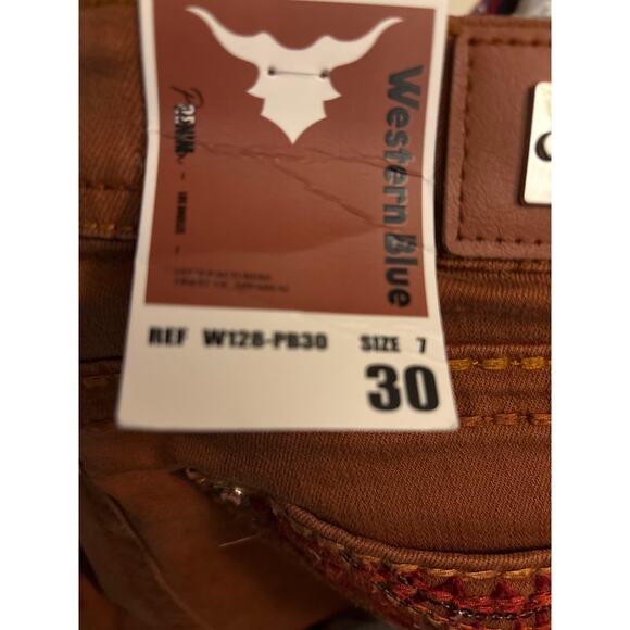 Western Blue Los Angeles Bootcut Jeans 7/30 NEW Cowgirl Festival Hippie Y2K - Picture 11 of 12